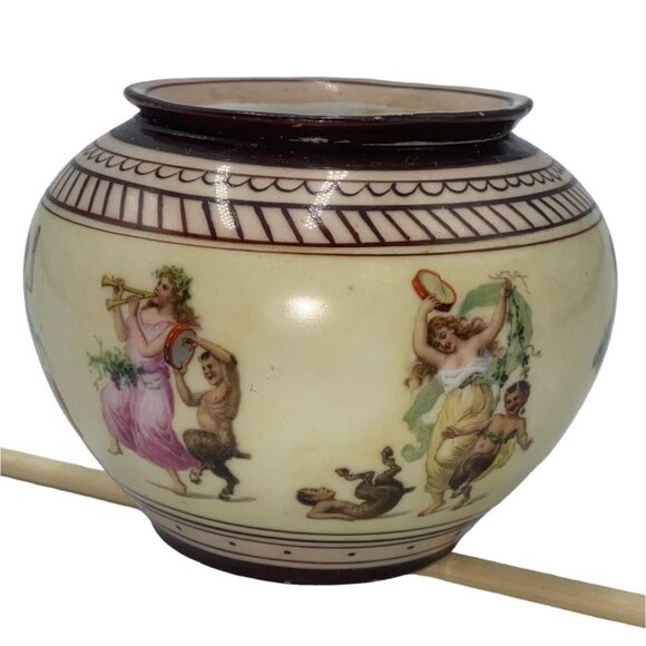 Vintage Ceramic Vase With Removable Insert European Style Intricate Classical Sc - Picture 5 of 8